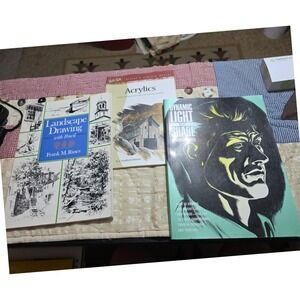 3 Art Instruction Books Dynamic Light Shade Landscape Drawing Pencil Acrylics‎